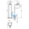 Grifo monomando a suelo para bañera y ducha Tres (Medidas)