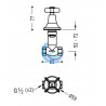 Llave de paso empotrada Tres Clasic (Medidas)