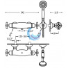 Grifo termostático mural para ducha Tres Clasic (Medidas)
