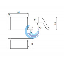 PORTARROLLOS CON TAPA ALPHA 141 X 95 X 73 MM