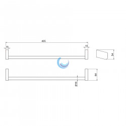Toallero barra (Medidas)