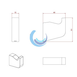 Percha ALPHA 15 x 40 x 50 mm