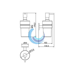 Dispensador pared jabón baño (Medidas)