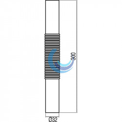 Tubo flexible corrugado cromado Ø32 para sifón telescópico tipo botella – 300 mm