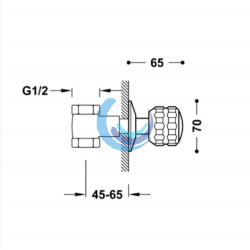 Llave de paso roscar 1/2"
(Medidas)