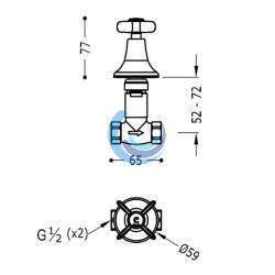 Llave de paso empotrada Tres Clasic (Medidas)