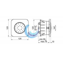 Jet cuadrado enrasado orientable