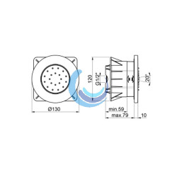 Jet redondo enrasado orientable