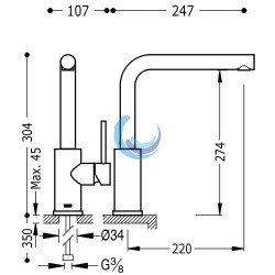 Monomando fregadero vertical cocina TOP