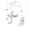 Monomando lavabo Inox Grifería Cristina (Medidas)