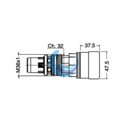 Cartucho para grifo temporizado urinario empotrar Q4-110 (Medidas)