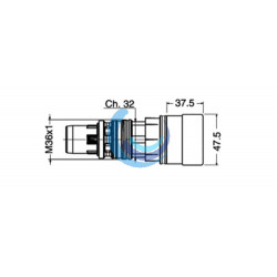 Cartucho para grifo temporizado ducha Q4-150 y Q4-152 Grifería Cristina (Medidas)