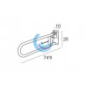Barra de apoyo abatible con soporte para portarrollo (Medidas)