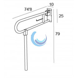 Barra de Apoyo Abatible con Pata INOX 304 (Medidas)