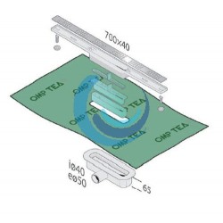 Canaleta ducha rejilla inox para obra