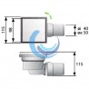 Sumidero  LUMPUR 120x120 con tapa lisa y salida horizontal