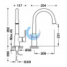 Grifo electrónico para cocina TRES (Medidas)