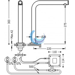 Grifo electrónico con sistema premezclador para cocina TOUCH-TRES