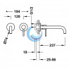 Grifo monomando empotrado para lavabo Study Exclusive TRES (Medidas)