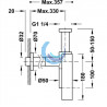 Sifón telescópico redondo (Medidas)