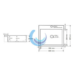 Lavabo Cuadrado sobre encimera Solid Surface (Medidas)