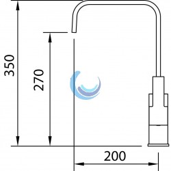 Grifo de cocina monomando caño tubo Marina Evo