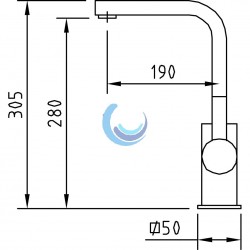 Grifo de cocina monomando caño tubo Bimini EcoNature