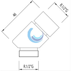 Conexión acodada universal para ducha de mano ( Medidas)