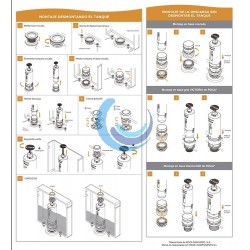 Montaje Mecanismo de descarga interrumpible de simple pulsador para cisternas bajas