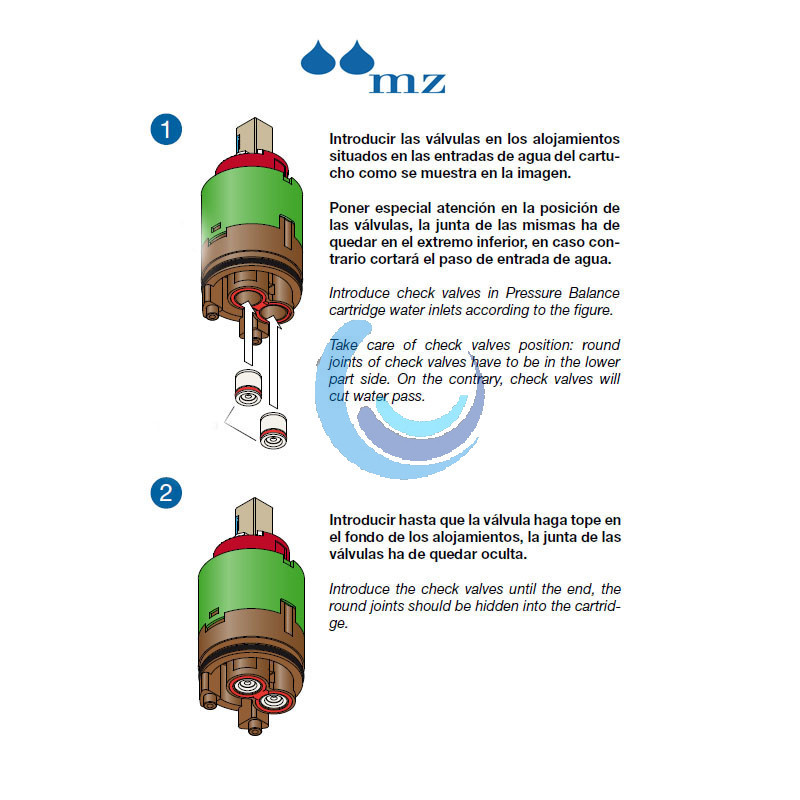 CartucCartucho "pressure balance lpt", Ø40 mmho "pressure balance lpt", mz del rio