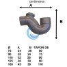 Sifón Turco horizontal para aguas fecales y pluviales