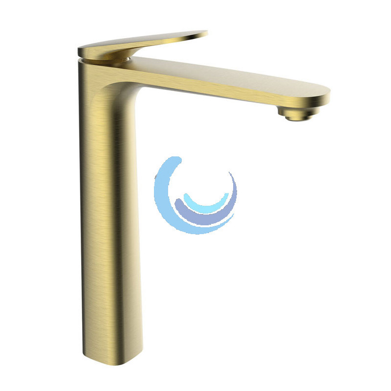 Grifo de lavabo monomando 230mm 5l/min Velvet III Oro Cepillado Cold Open