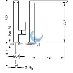 Monomando fregadero vertical  LOFT