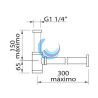 Sifón de botella de 1 1/4" para lavabos de encimera (Medidas)
