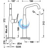 Grifo monomando con maneta lateral para lavabo (Medidas)