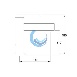 Grifo de lavabo monomando 110 mm (Medidas)