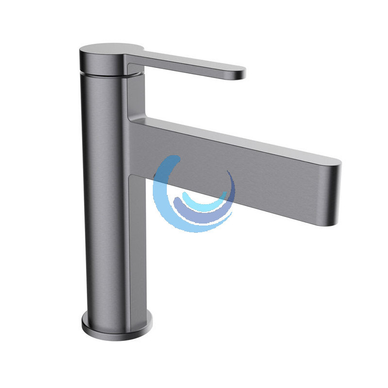 Grifo de lavabo monomando 110 mm Gunmetal Cepillado Cascada