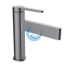 Grifo de lavabo monomando 110 mm Gunmetal Cepillado Cascada